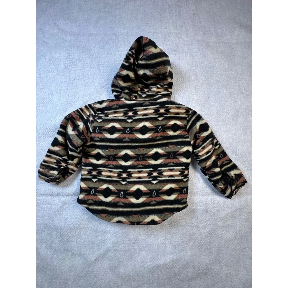 Volcom Kids 3T Fleece Hooded Jacket Southwestern Geometric Print Sherpa Hood